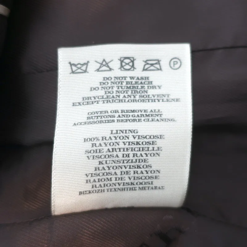Burberry London Double Breasted Cape Jacket Dark Brown Mohair-Blend Size US 8