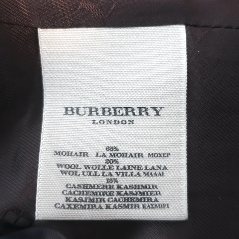Burberry London Double Breasted Cape Jacket Dark Brown Mohair-Blend Size US 8