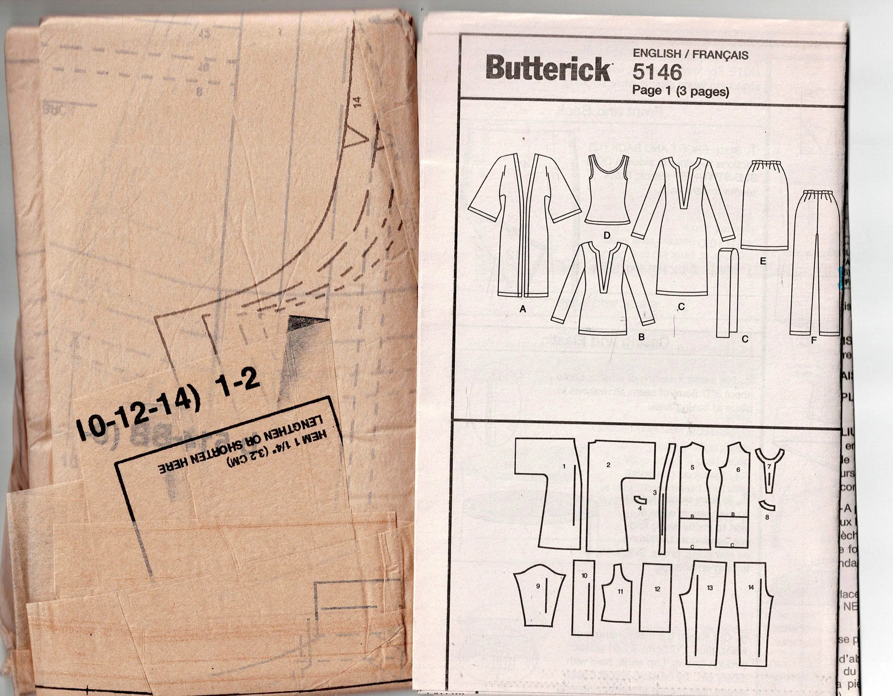 Butterick 5146 Womens Stretch Lifestyle Wardrobe Out Of Print Sewing Pattern Sizes 8 - 14 UNCUT Factory Folded