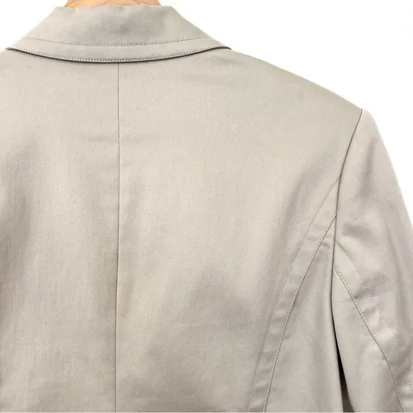 CAbi Khaki Tan Classic Stretch Cotton Blazer Size 8 Preppy Career Office