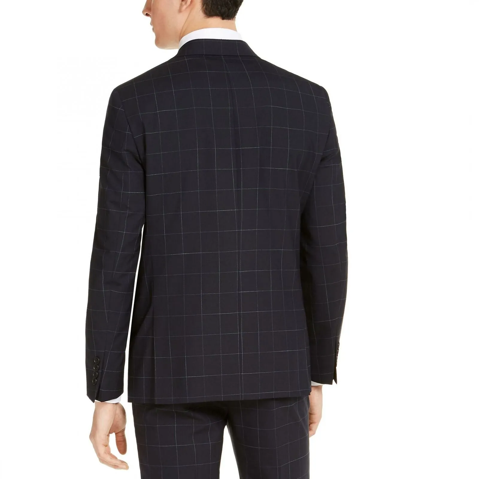 Calvin Klein Men's X-Fit Extra-Slim Stretch Wool Suit Jacket Navy Blue 42S