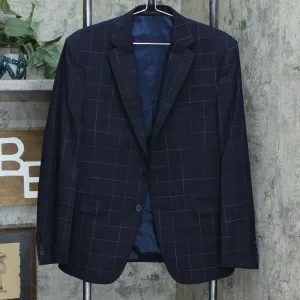 Calvin Klein Men's X-Fit Extra-Slim Stretch Wool Suit Jacket Navy Blue 42S