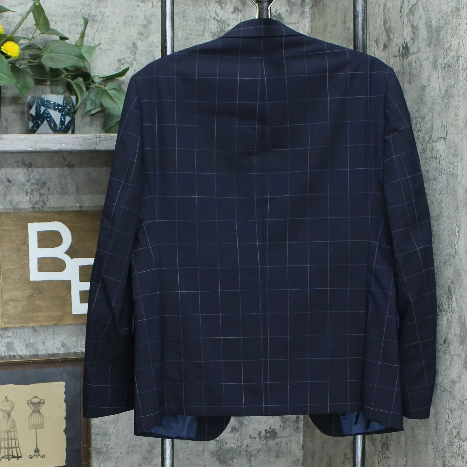 Calvin Klein Men's X-Fit Extra-Slim Stretch Wool Suit Jacket Navy Blue 42S