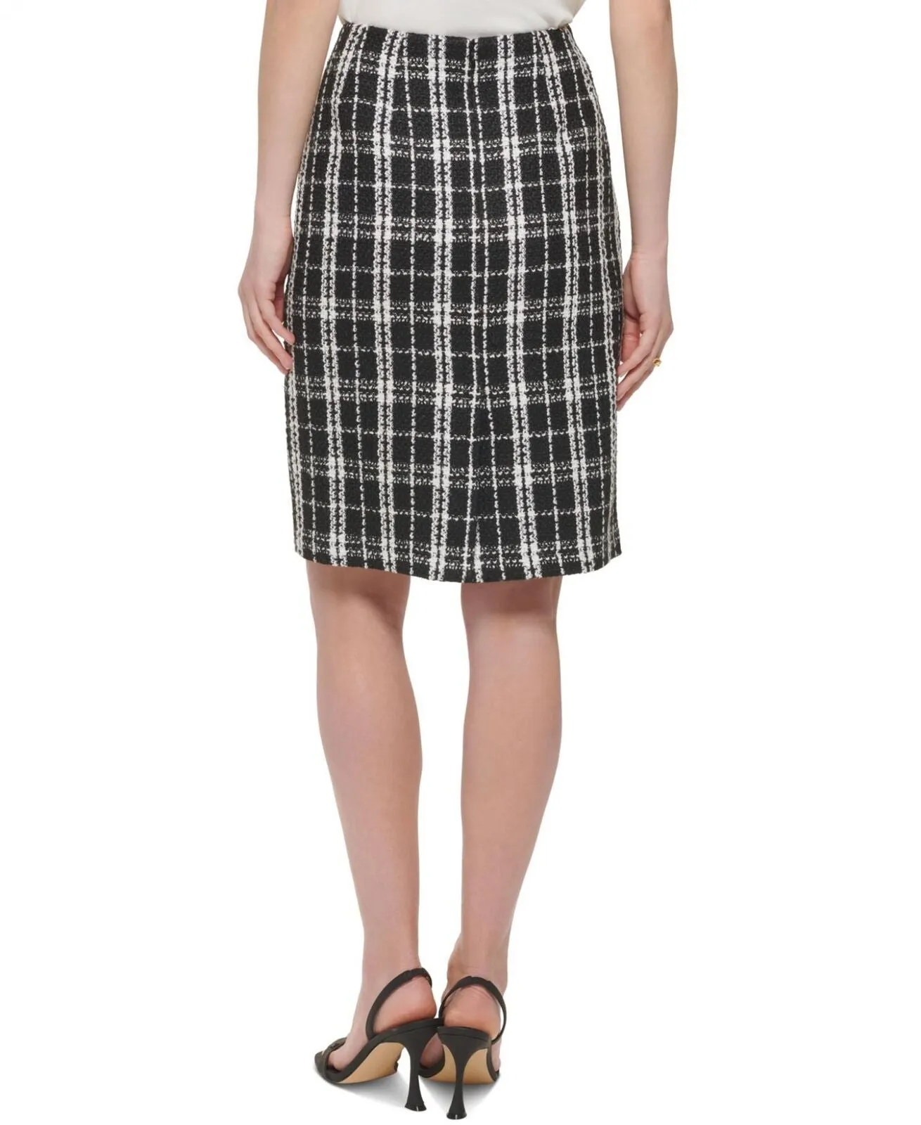 Calvin Klein Womens Petite Tweed Knee-Length Pencil Skirt T29SZ140