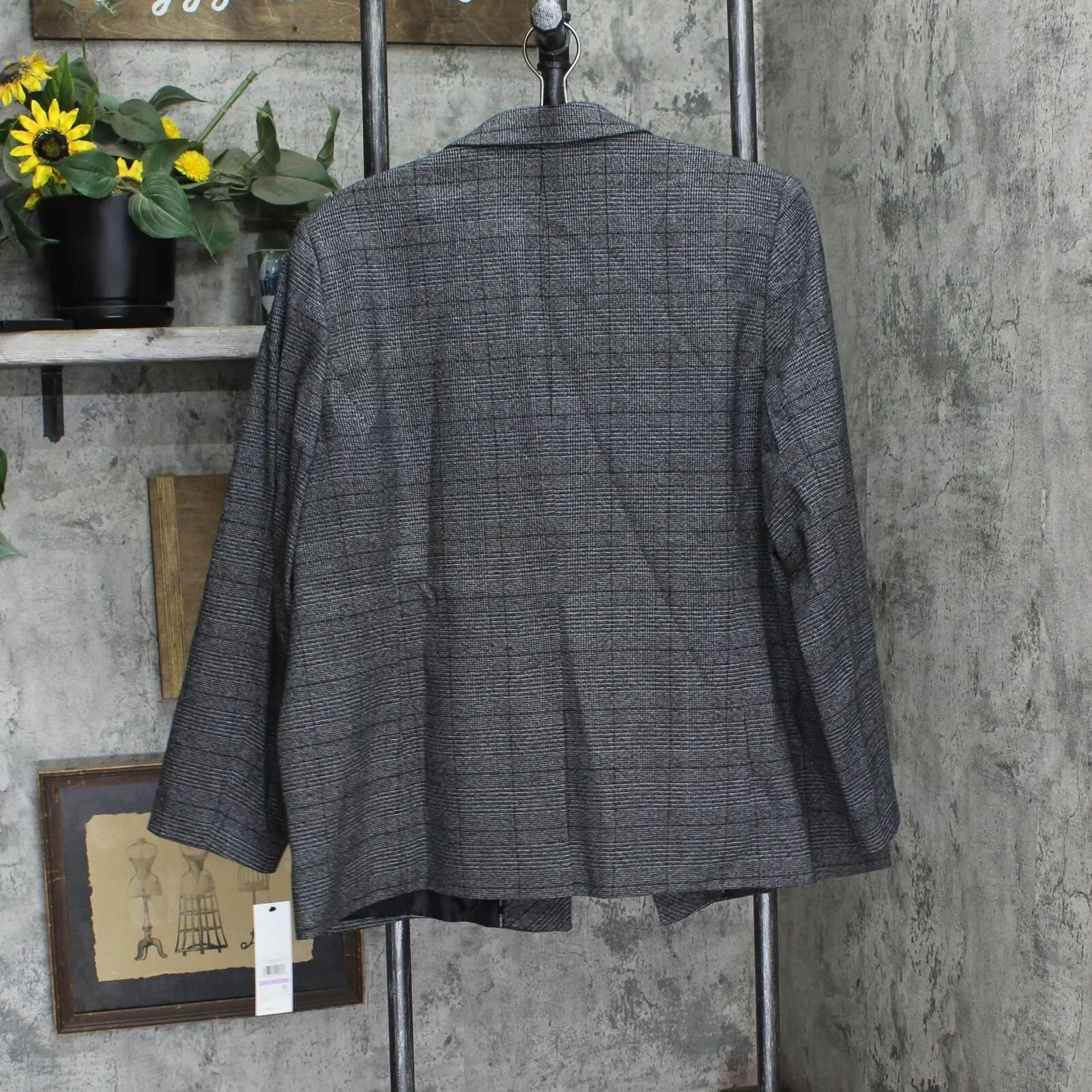 Calvin Klein Womens Plus Size Menswear One-Button Blazer Jacket X37JX21B