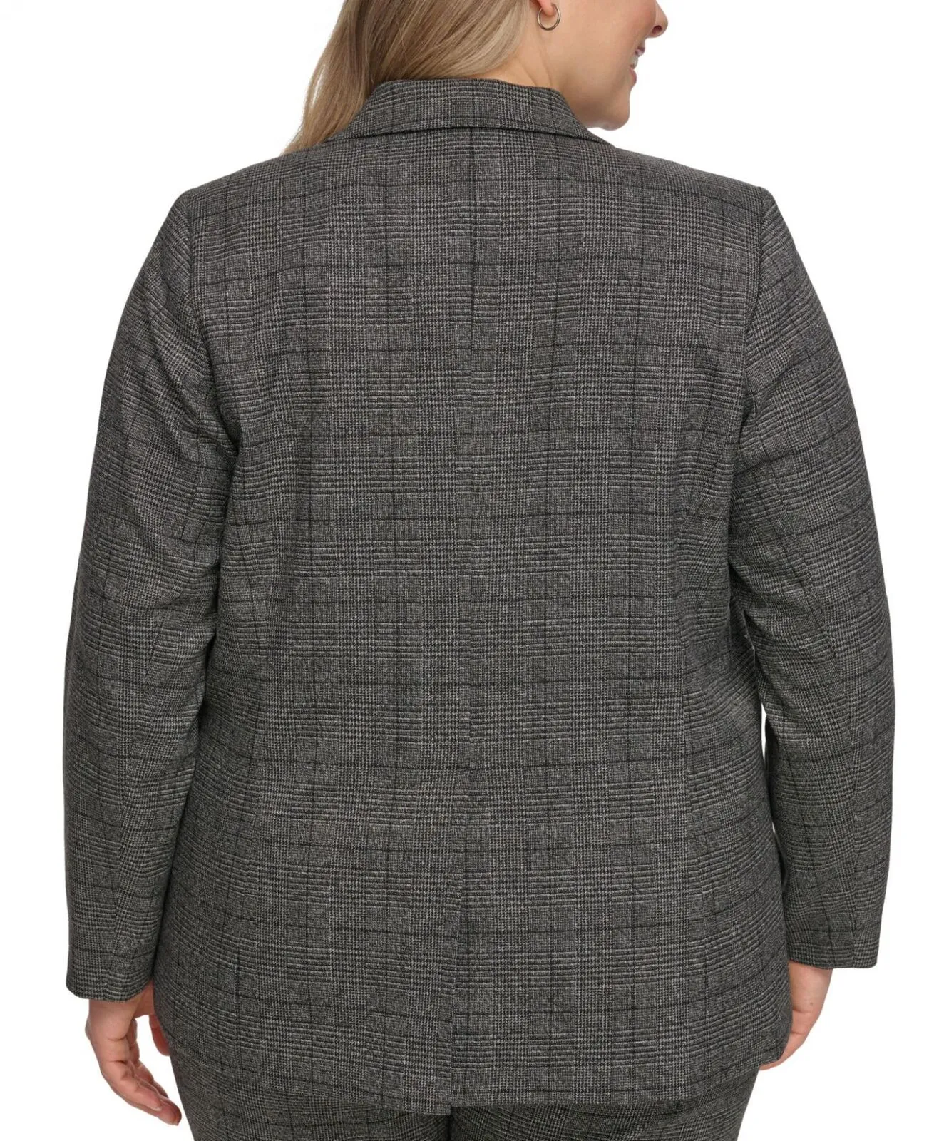 Calvin Klein Womens Plus Size Menswear One-Button Blazer Jacket X37JX21B