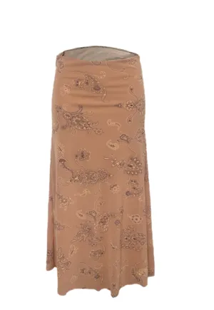 CARAMEL PAISLEY FULL LINED MESH SKIRT