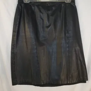 Cedars Vintage Black Leather Lined Skirt Size 12