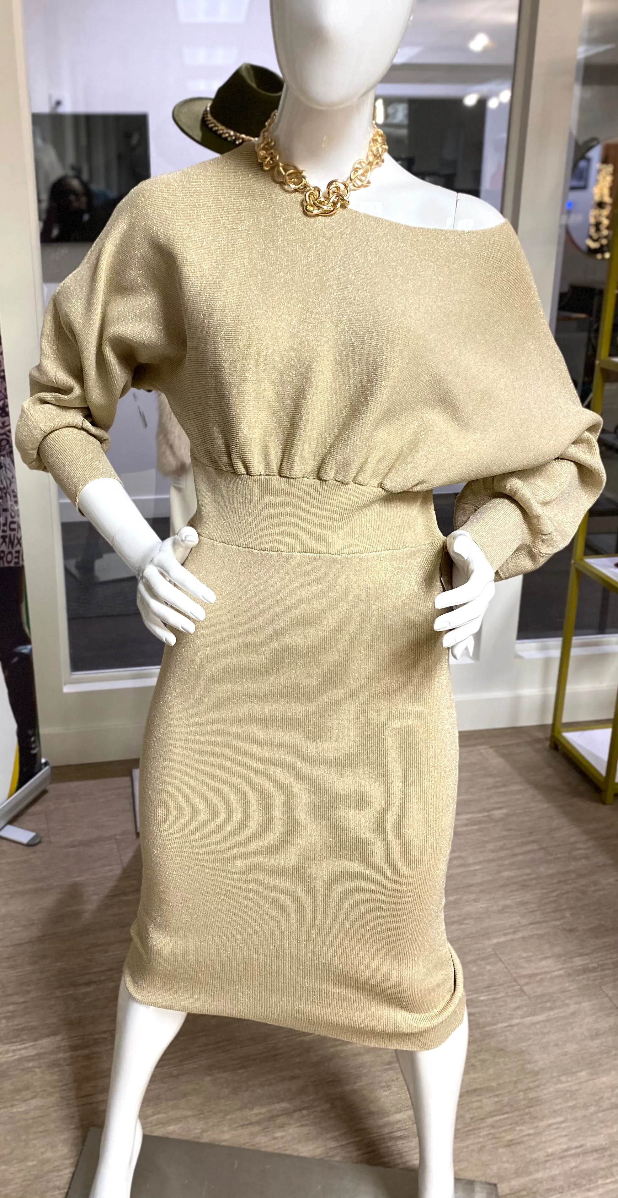 Champagne Nights Metallic Dress