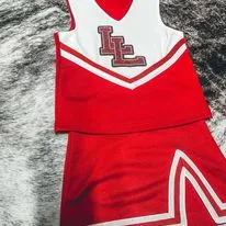 Cheer Skirt Straight Red & White