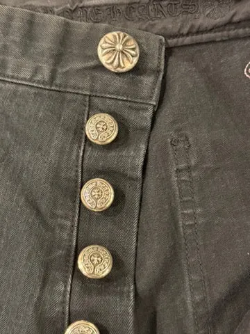 Chrome Hearts Cross Patch Herringbone Carpenter Pants