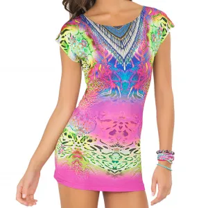 CLANDESTINA - Short Sleeve Bodycon Dress