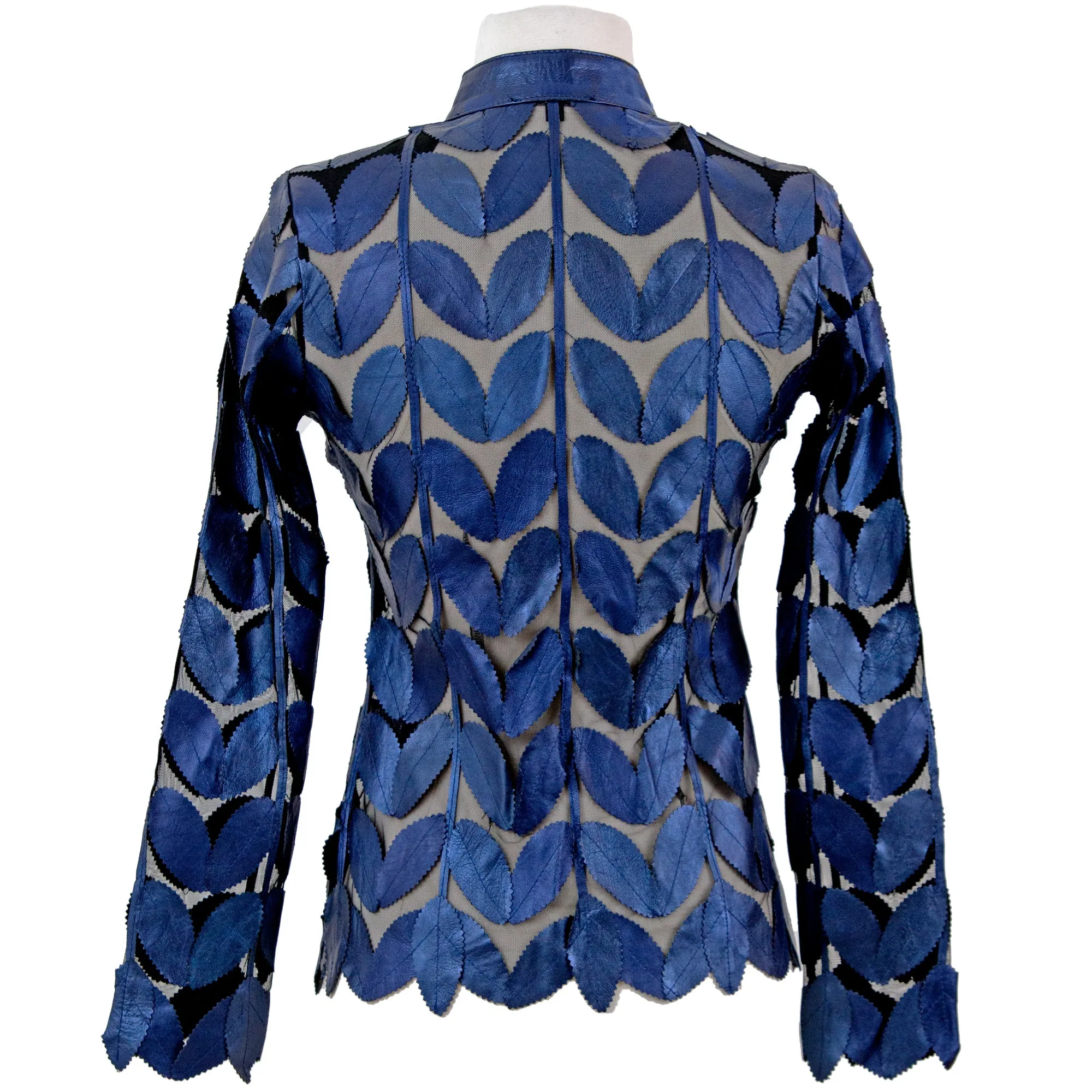 Classic Leaf Design Leather Jacket