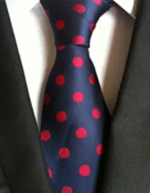 CLASSIC Neck Tie - Navy w/ Red Spots