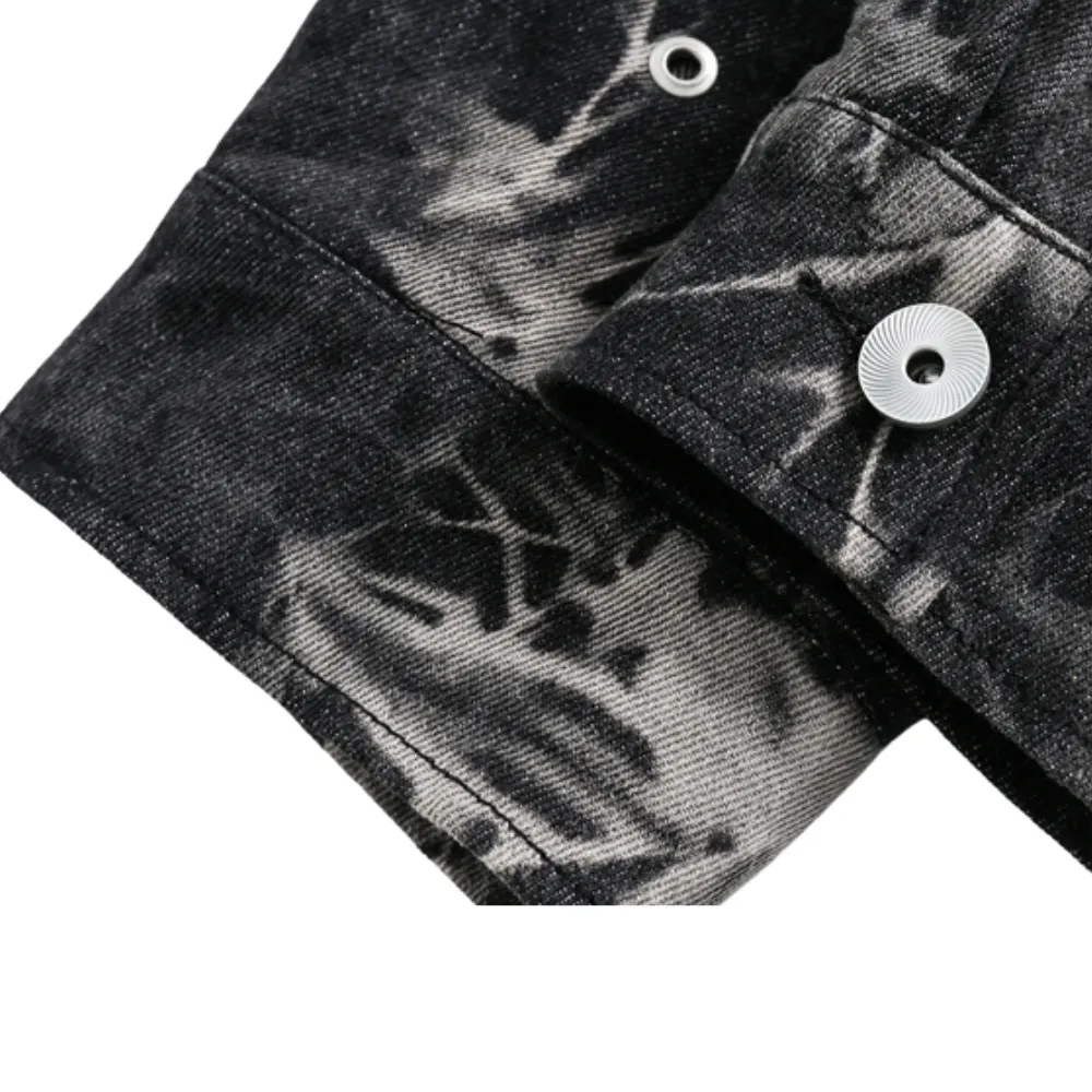 Classic Snowflake Tie Dye Denim Jacket