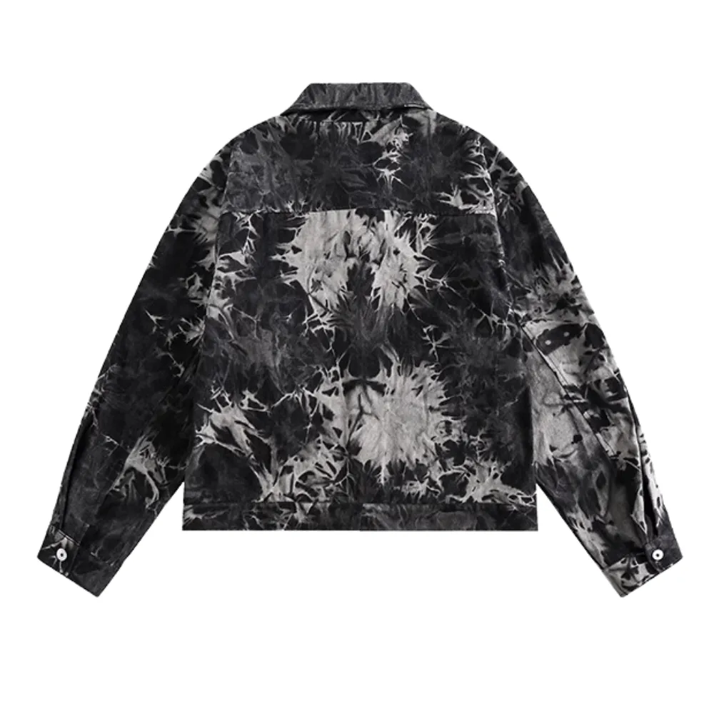 Classic Snowflake Tie Dye Denim Jacket