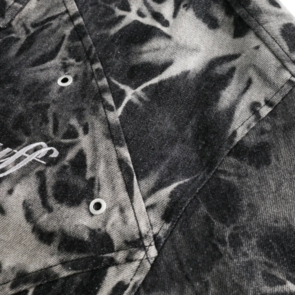 Classic Snowflake Tie Dye Denim Jacket