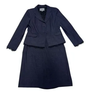 Classiques Entier Women's Navy Blue Skirt Suit Size 12 2-Piece