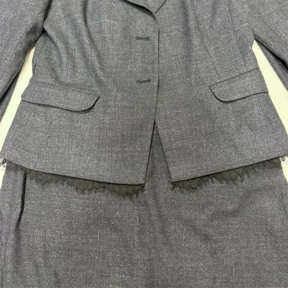 Classiques Entier Women's Navy Blue Skirt Suit Size 12 2-Piece