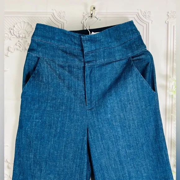 Clayton Reese High Waist  Wide Leg Pants in Marina Denim Size Medium