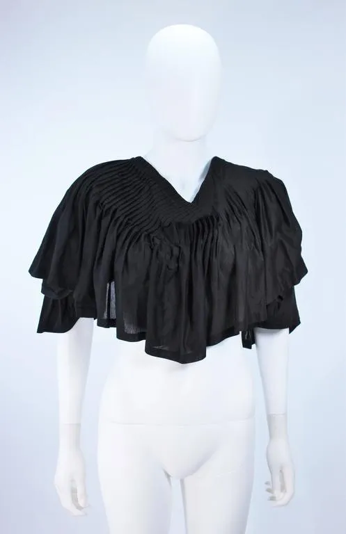 COMME DES GARÇONS Black Drape Pleated Blouse with Tie Size M