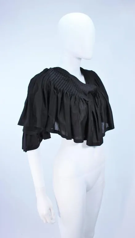 COMME DES GARÇONS Black Drape Pleated Blouse with Tie Size M