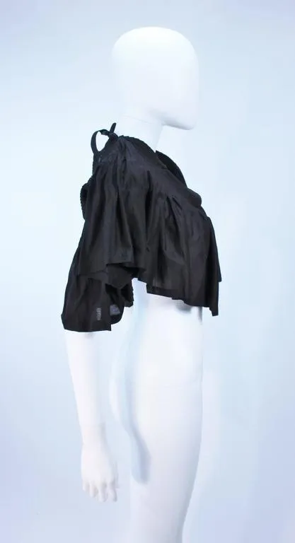 COMME DES GARÇONS Black Drape Pleated Blouse with Tie Size M