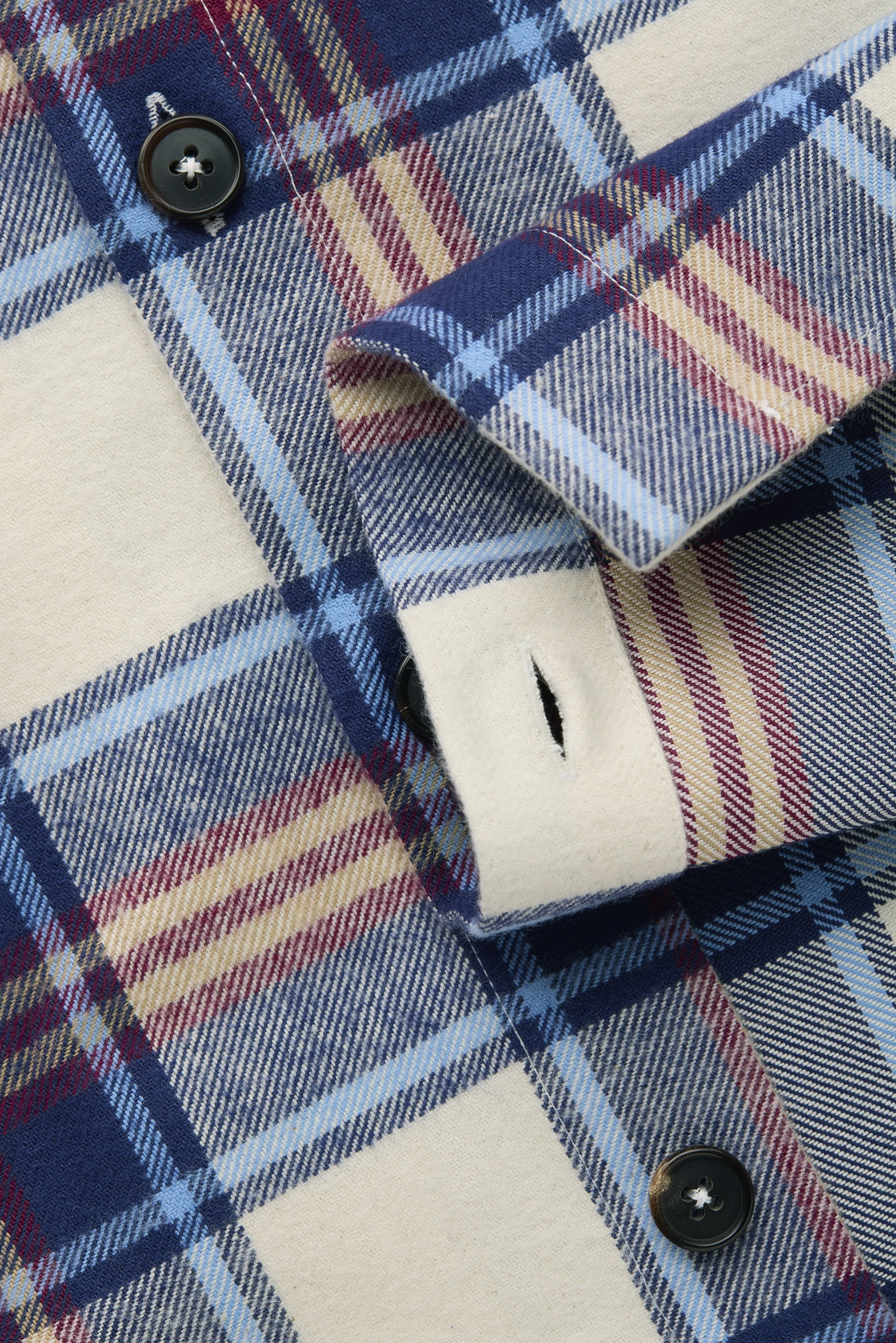 Cotton Shirt Jacket Blue and White Plaid