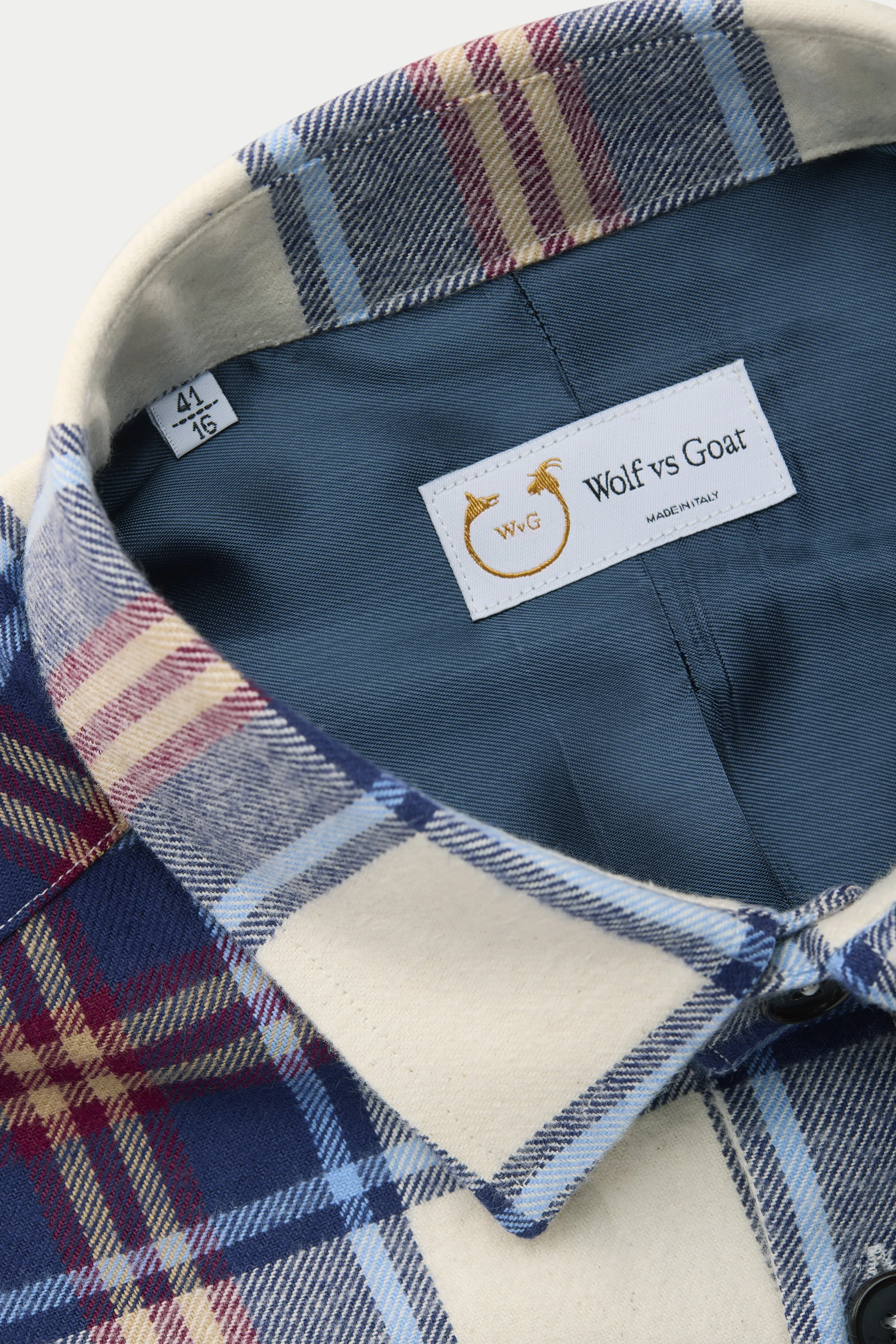 Cotton Shirt Jacket Blue and White Plaid