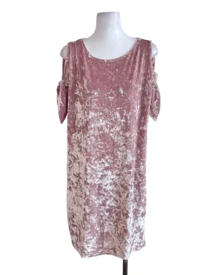 Crepe Pink Velvet Dress