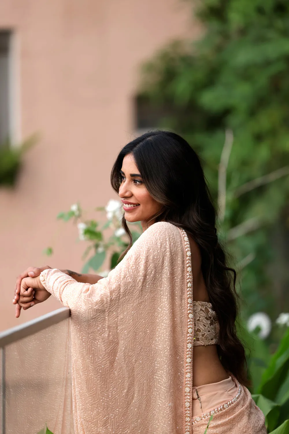Crochet Blouse With Pre Pleated Saree