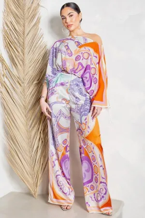 Cropped Blouse & Wide Pants Set