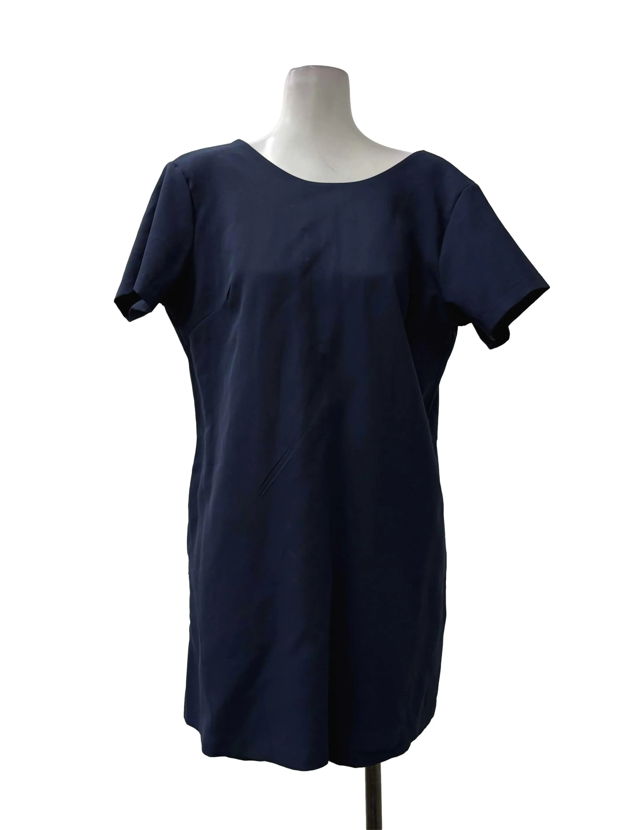 Dark Blue Round Neck Dress