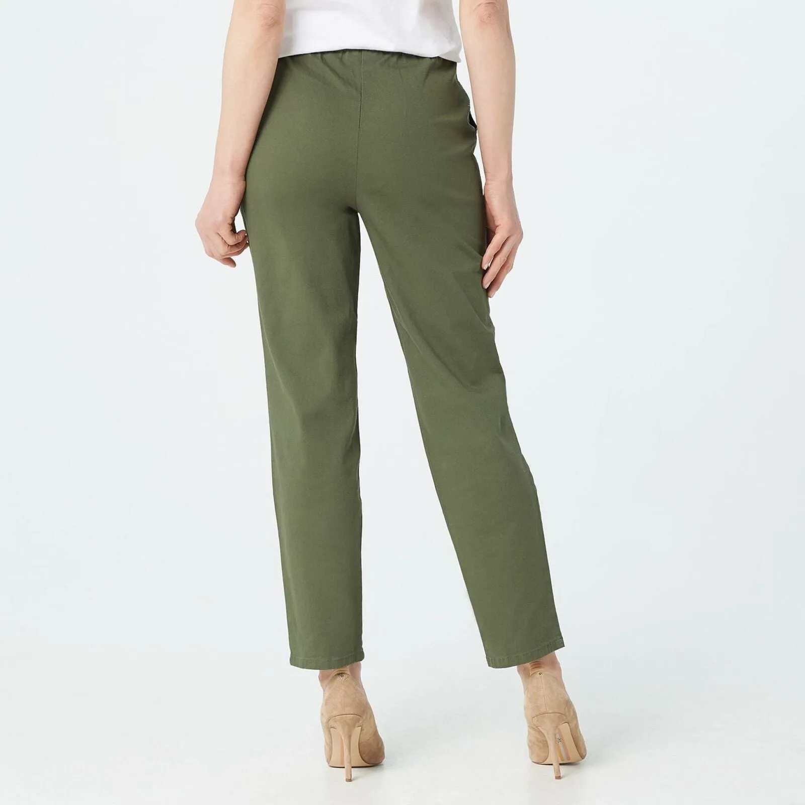 Denim & Co. Women's Petite Original Waist Stretch Twill Pants