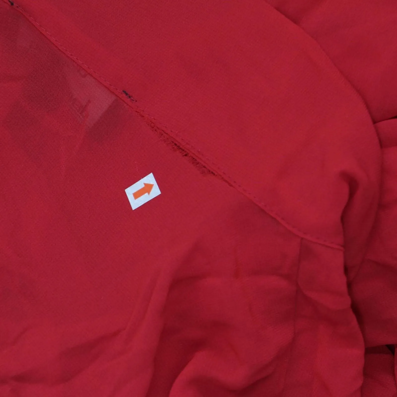 Dennis by Dennis Basso Long Sleeve Semi Sheer Blouse Pleated Front Ties Red 12