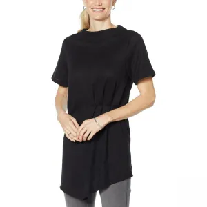 DG2 by Diane Gilman Plus Size Asymmetric Pleated Knit Top