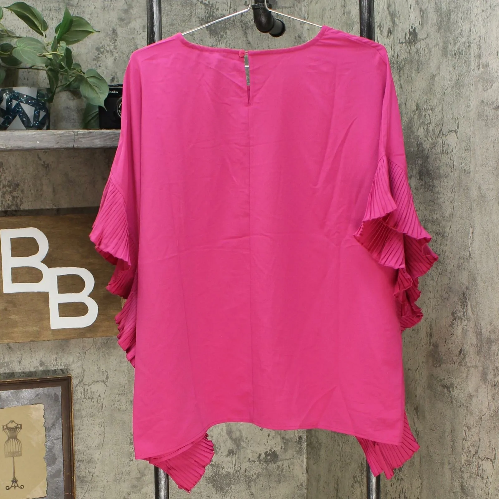 DG2 by Diane Gilman Women's Side Pleated Pullover Poncho Blouse