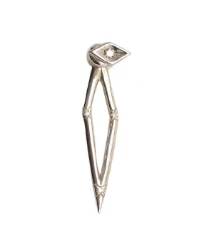 Diamond Eye Stud & Micro Pave Diamonds Eye Pyramid Earring Jacket Back