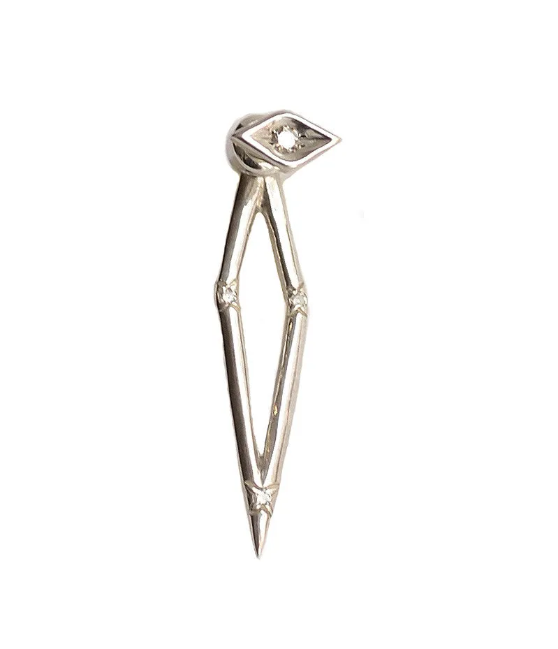 Diamond Eye Stud & Micro Pave Diamonds Eye Pyramid Earring Jacket Back