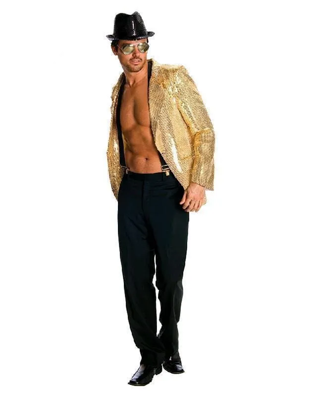 Disco Gold Sequin Bling Popstar Jacket
