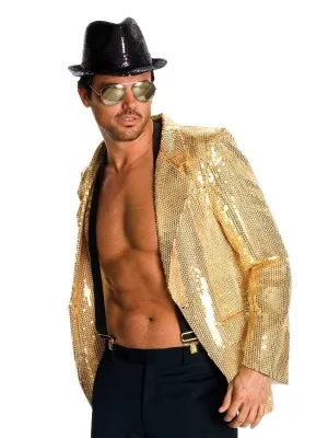 Disco Gold Sequin Bling Popstar Jacket