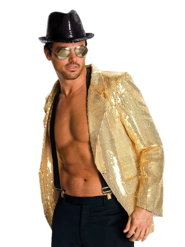 Disco Gold Sequin Bling Popstar Jacket