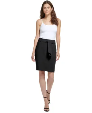 DKNY Women's Tie-Front Pencil Skirt W5412DTW Black 16