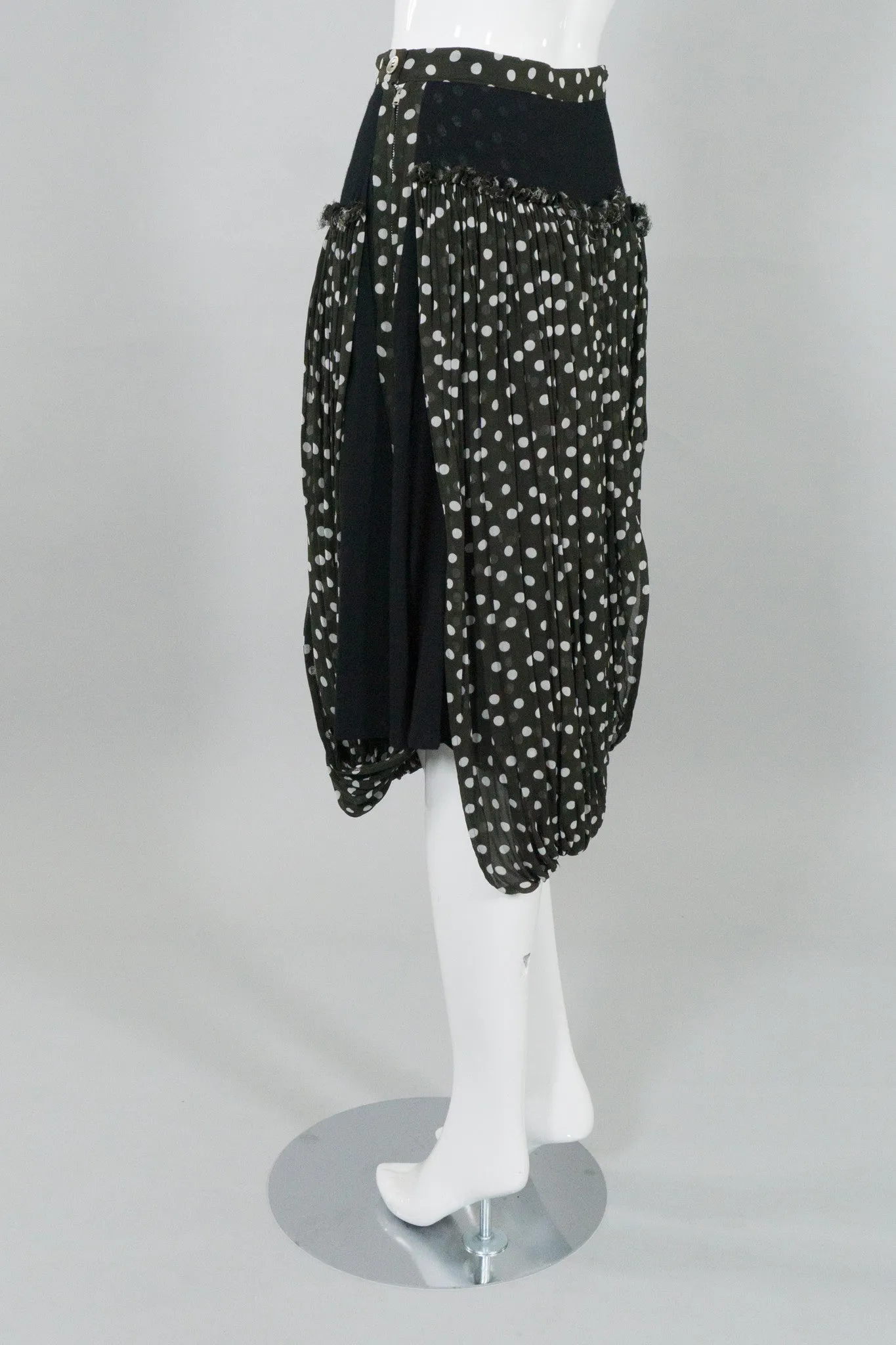 Dot Layered Drape Skirt