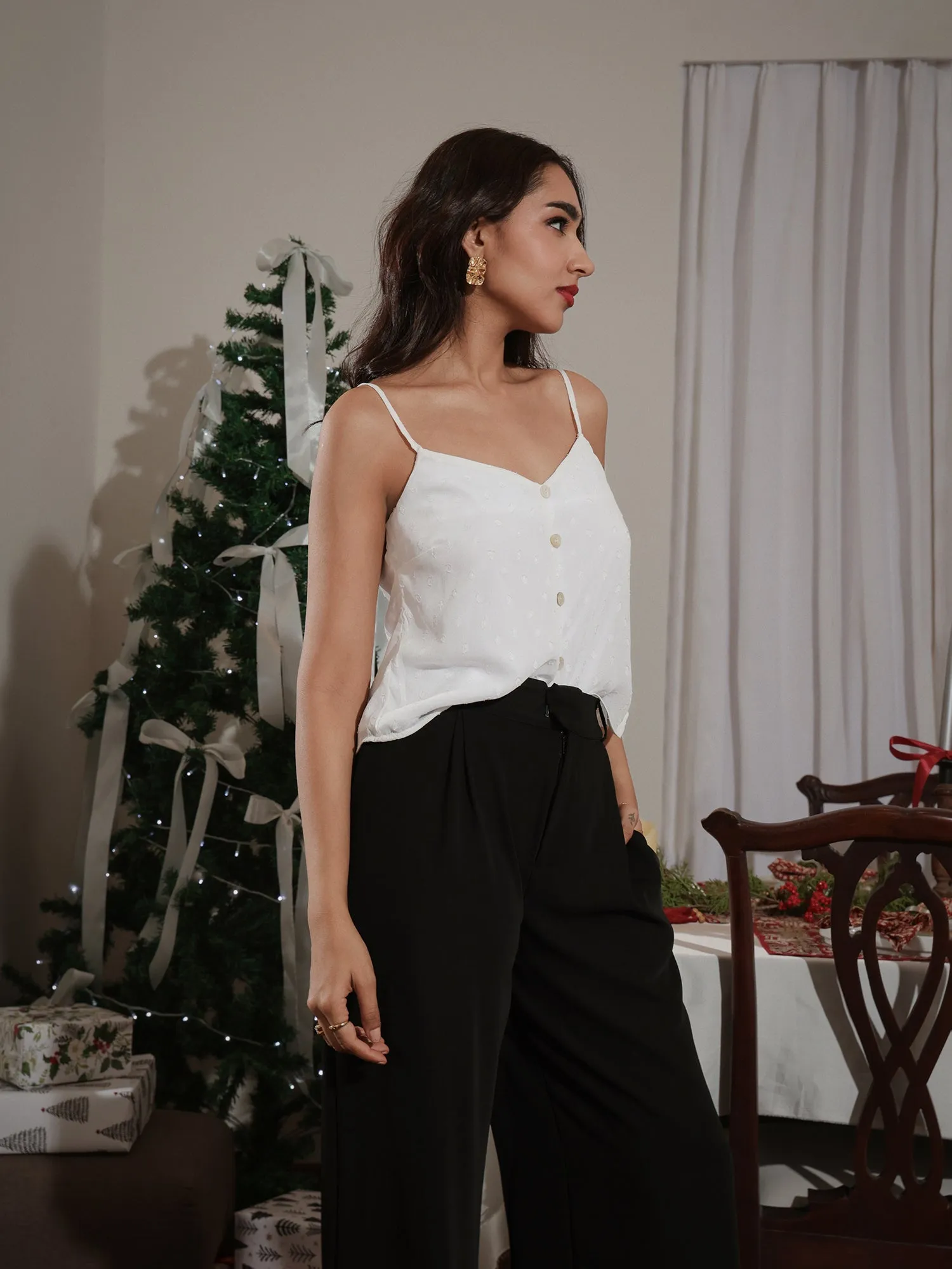 Double Pleat Detailed High Waist Pant