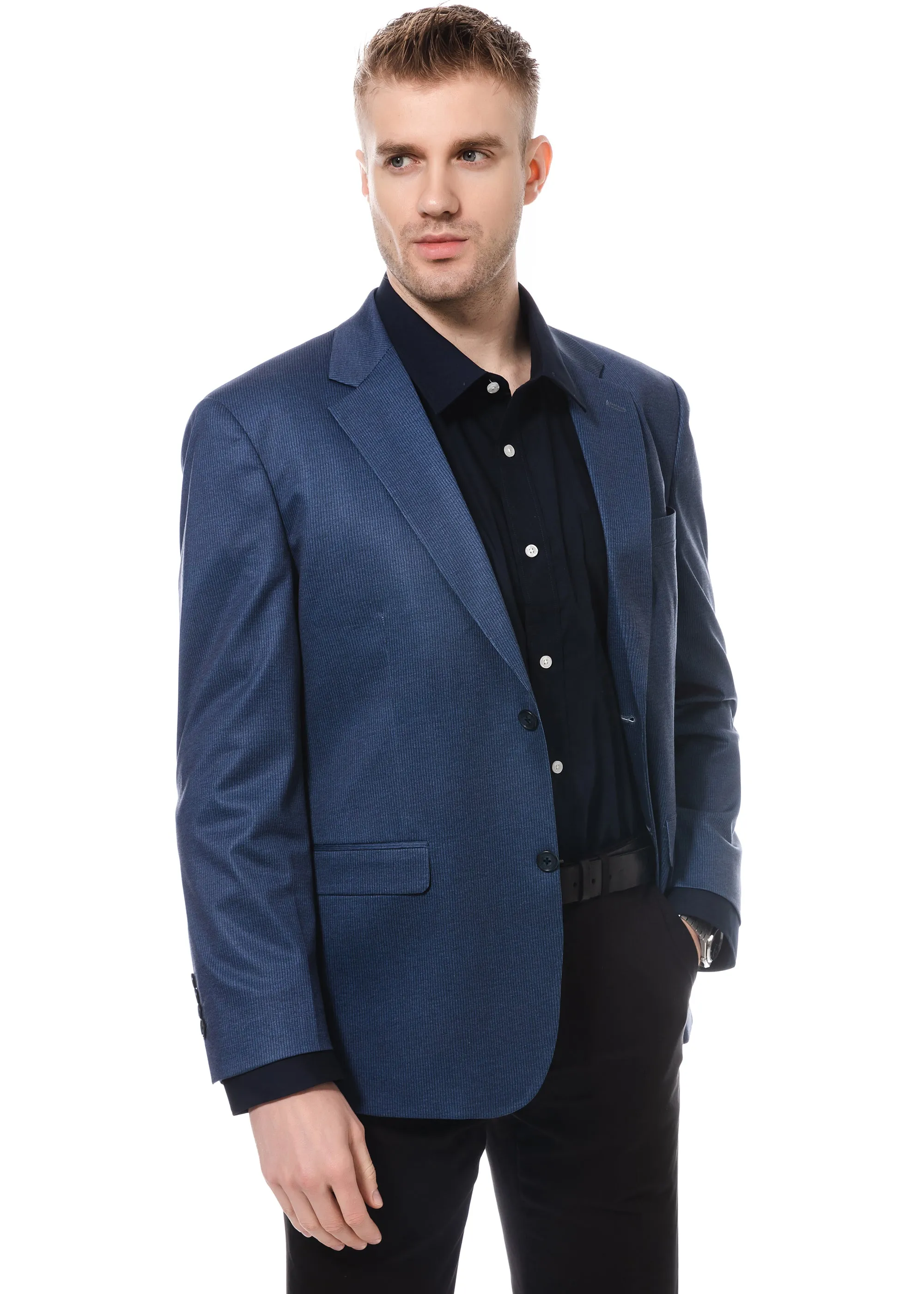 Duchamp Blue Stretch Blazer