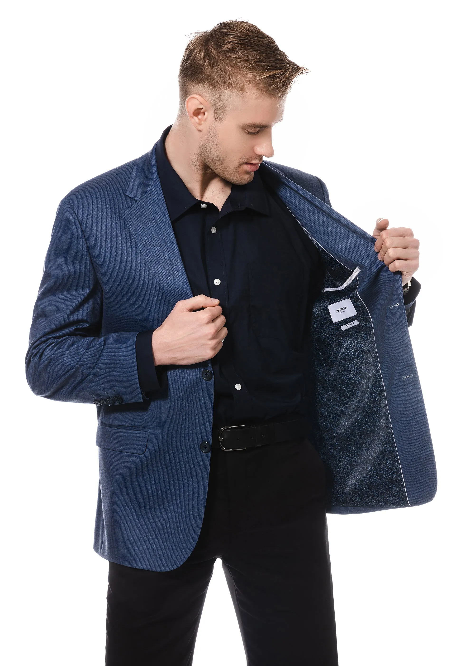 Duchamp Blue Stretch Blazer