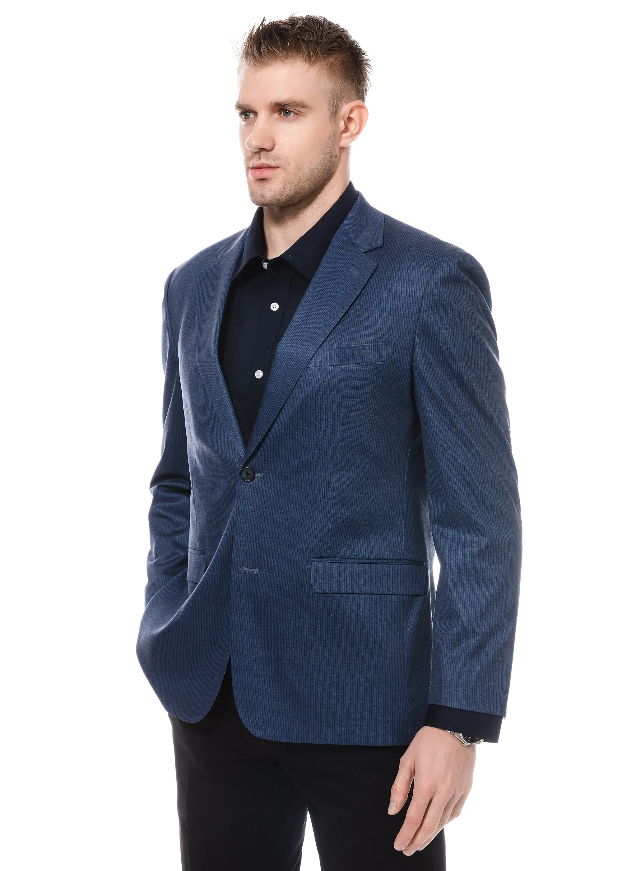 Duchamp Blue Stretch Blazer