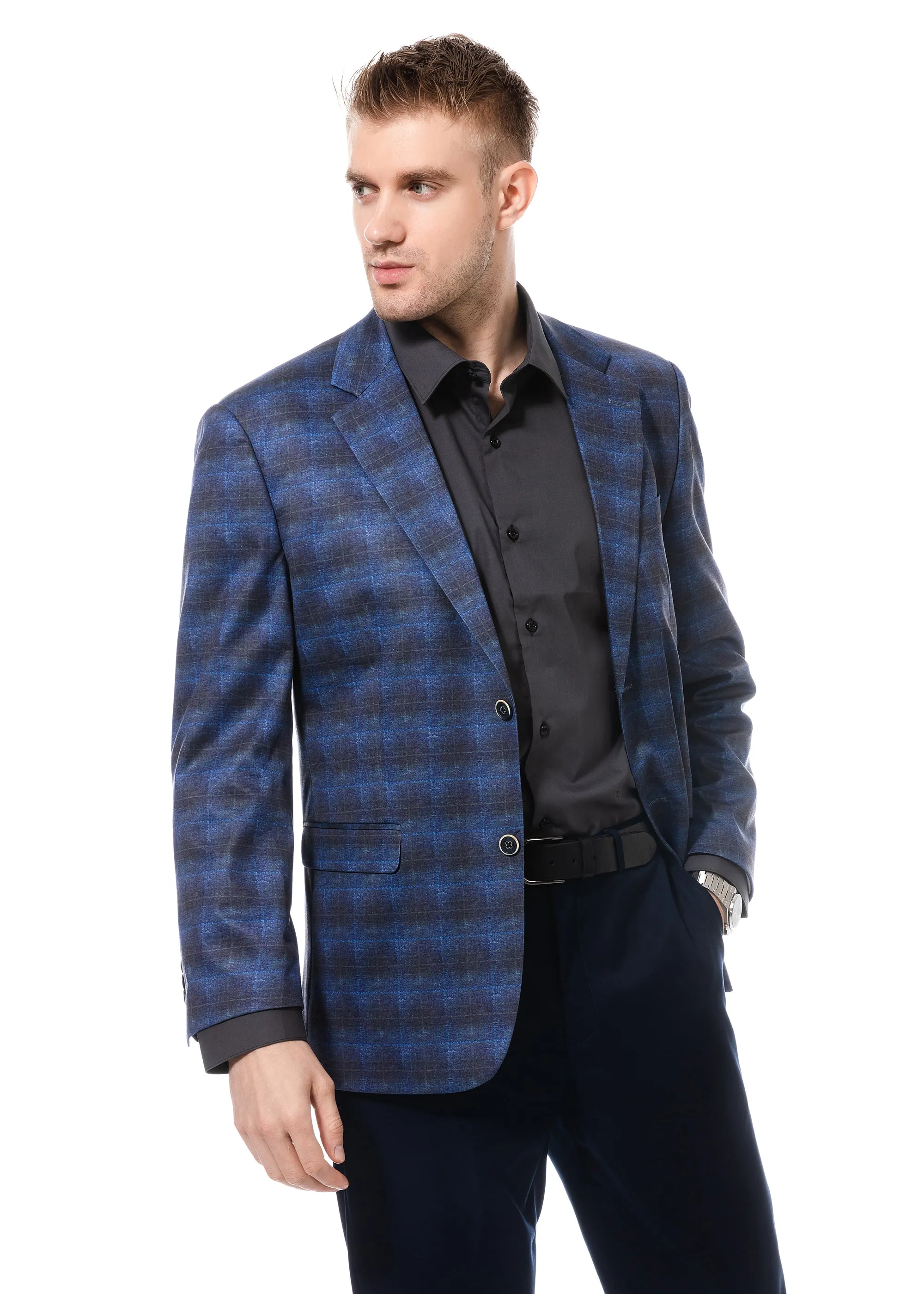 Duchamp Ombre Windowpane Blazer