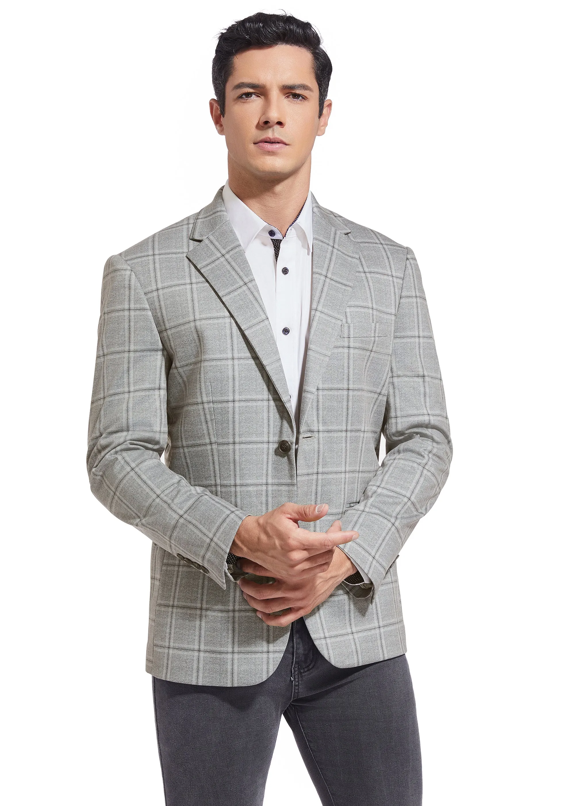 DUCHAMP WINDOWPANE KNIT SPORTCOAT